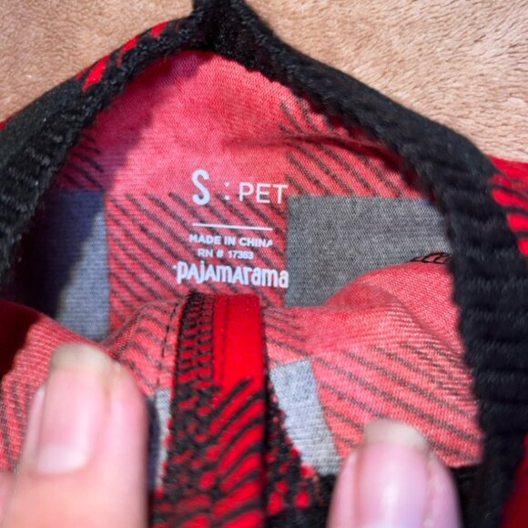 PAJAMARAMA Small Red Buffalo Checker One Piece Dog Christmas‎ Holiday PJ (O) - Picture 3 of 6